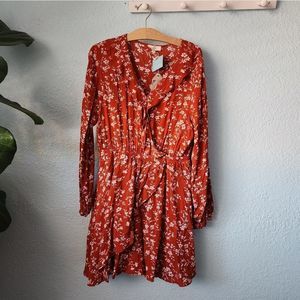 Entro Red Floral Mini Dress